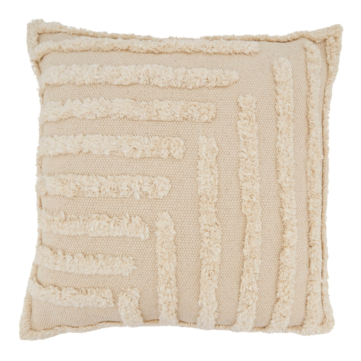 Tufted Linear-Pattern Square Cushion - 1