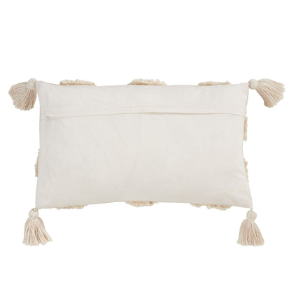 Diamond-Tufted Lumbar Cushion with Corner Tassels - 3