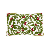 Holly-Leaf and Red Berry Lumbar Cushion