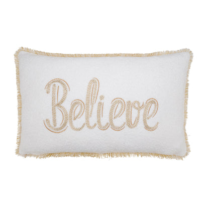 Believe Lettering Decorative Lumbar Cushion