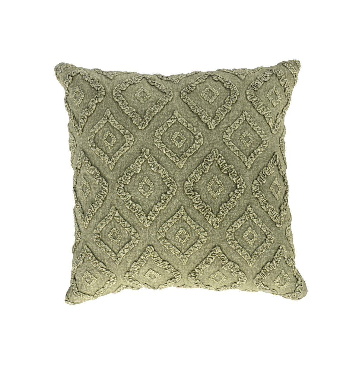 Stonewashed Embroidered Medallion Cushion