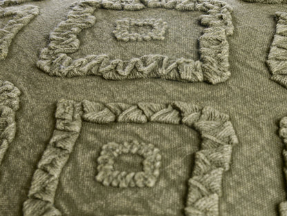 Stonewashed Embroidered Medallion Cushion - 3