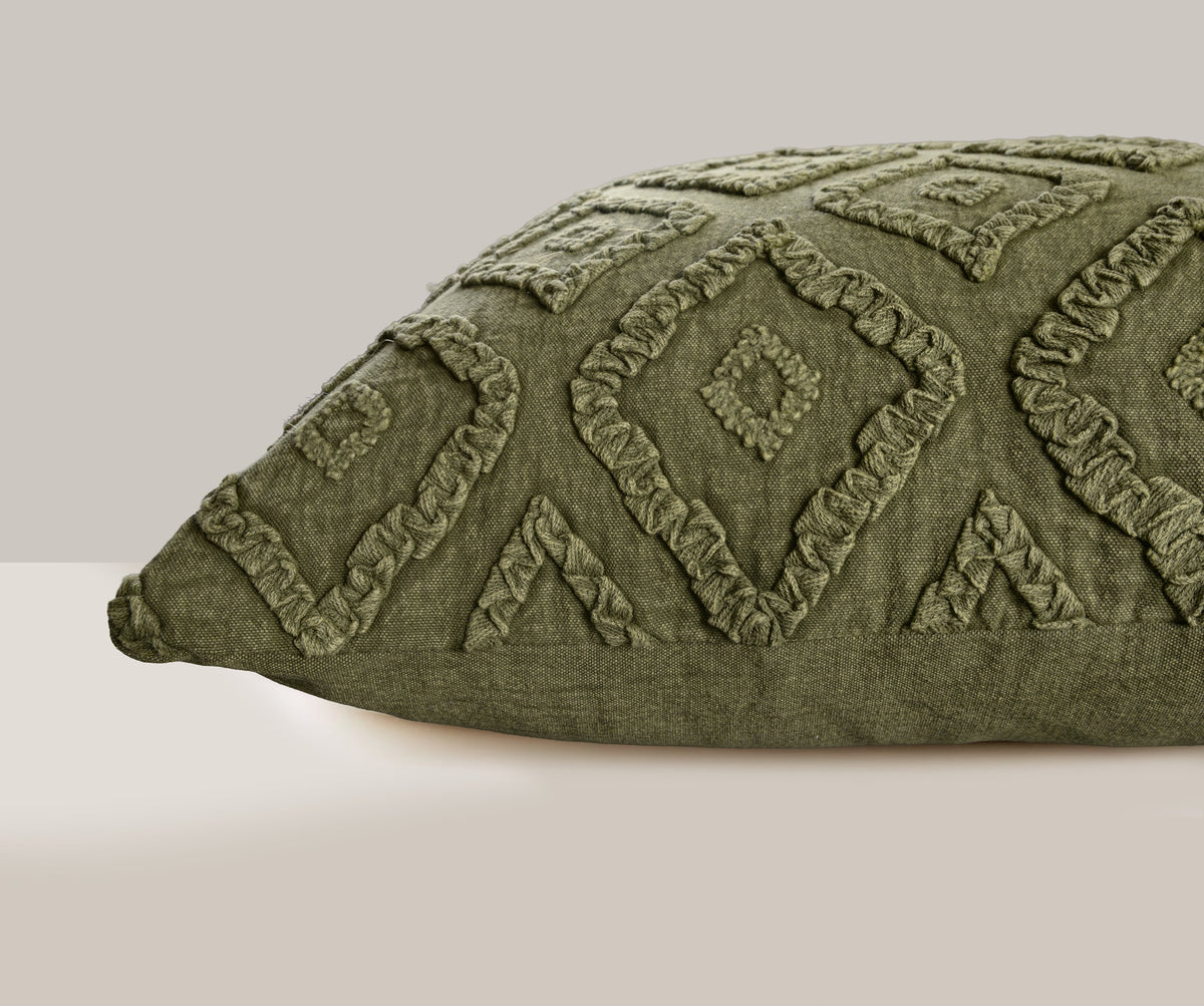 Stonewashed Embroidered Medallion Cushion - 4