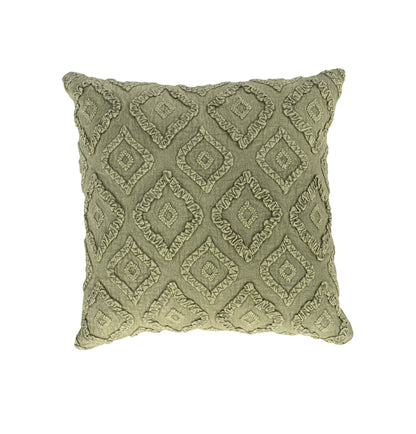 Stonewashed Embroidered Medallion Cushion - 1