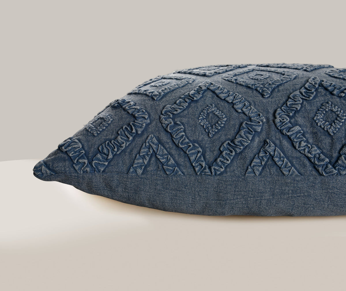 Stonewashed Embroidered Medallion Cushion - 14