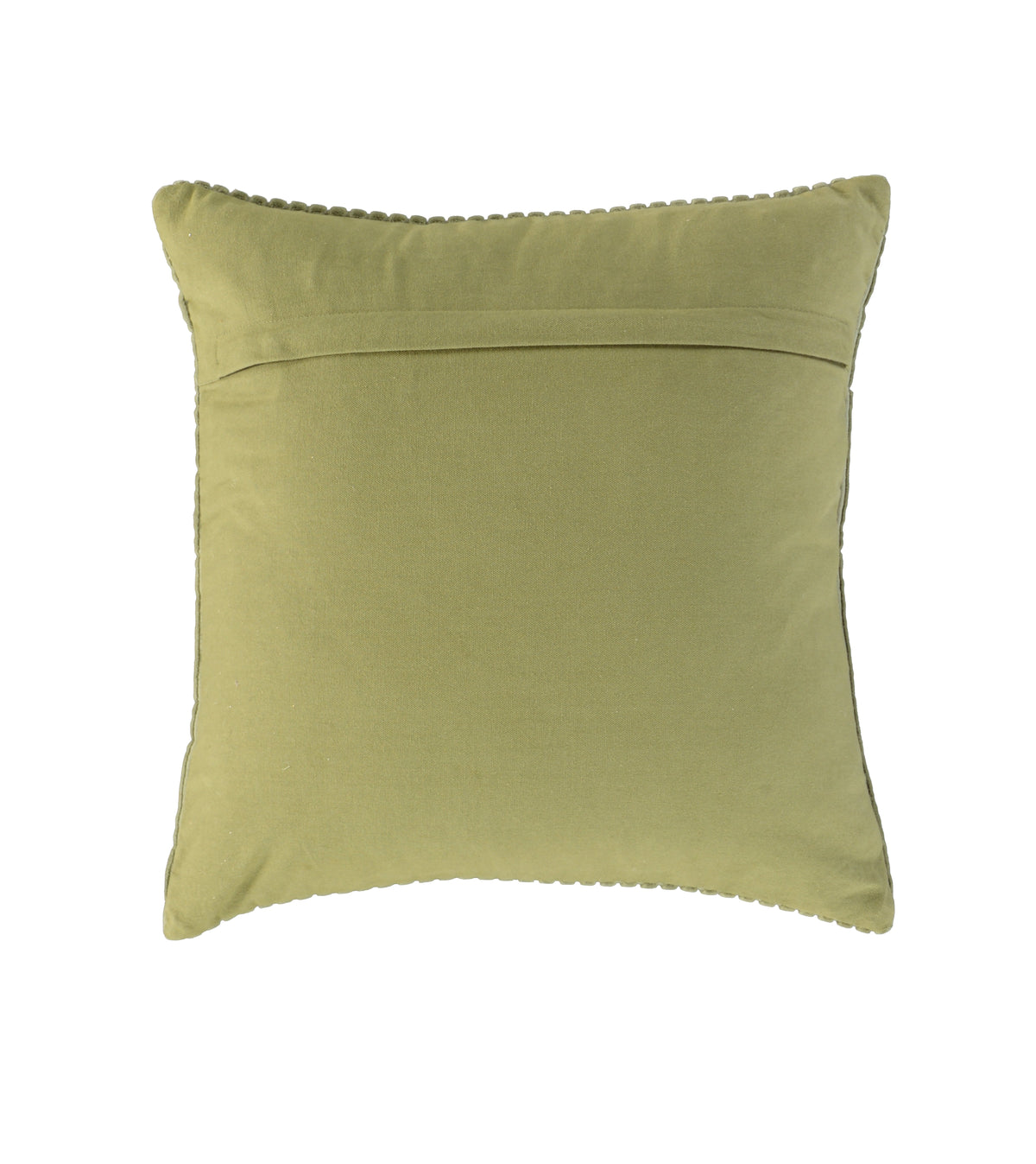 Tonal-Stripe Cotton Velvet Cushion with Flanged Edge - 5