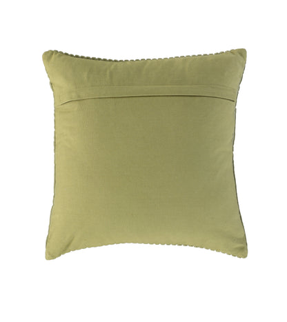 Tonal-Stripe Cotton Velvet Cushion with Flanged Edge - 5