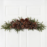 Frosted Pinecone Decorative Swag, 28 in - 1