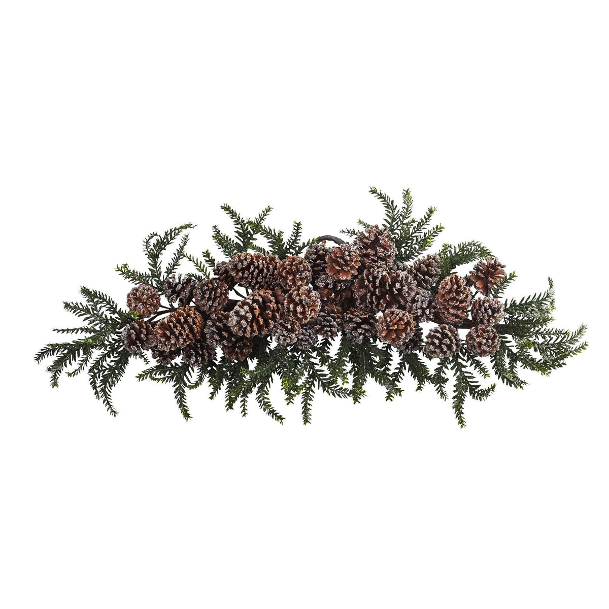 Frosted Pinecone Decorative Swag, 28 in - 3