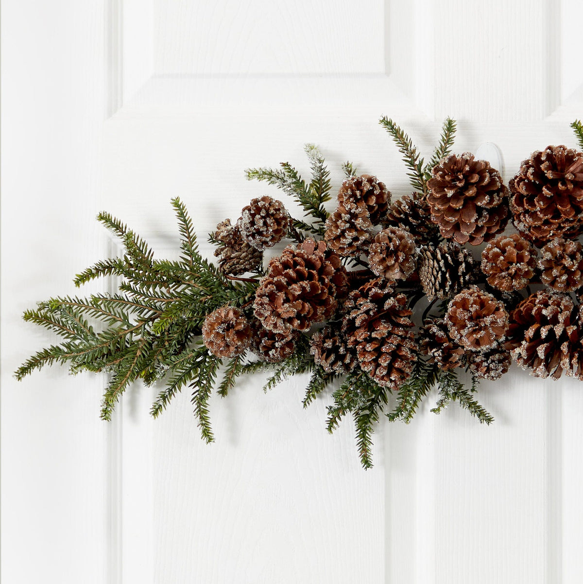 Frosted Pinecone Decorative Swag, 28 in - 2