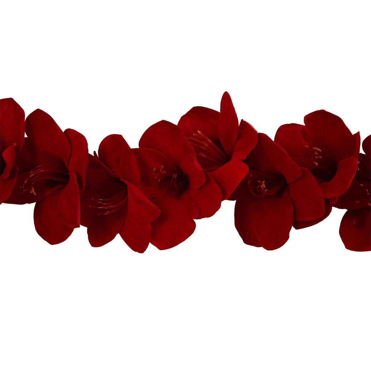 Red Amaryllis-Style Floral Garland, 5 ft - 2