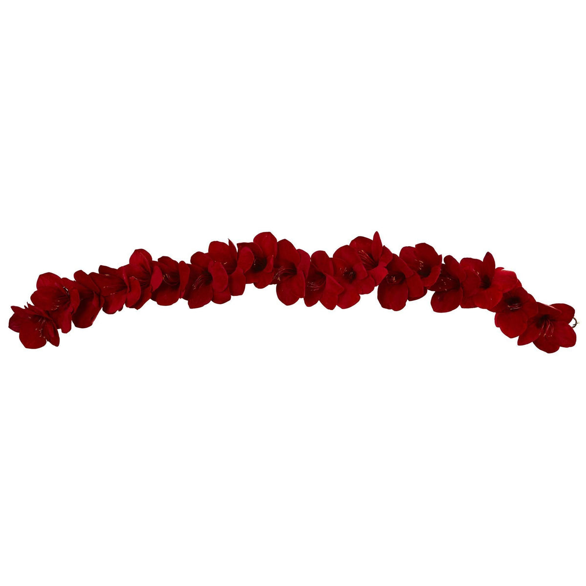 Red Amaryllis-Style Floral Garland, 5 ft - 1