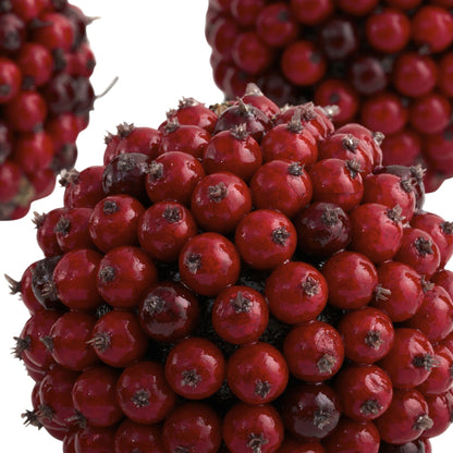Red Berry Decorative Balls, Set of 6 - 4