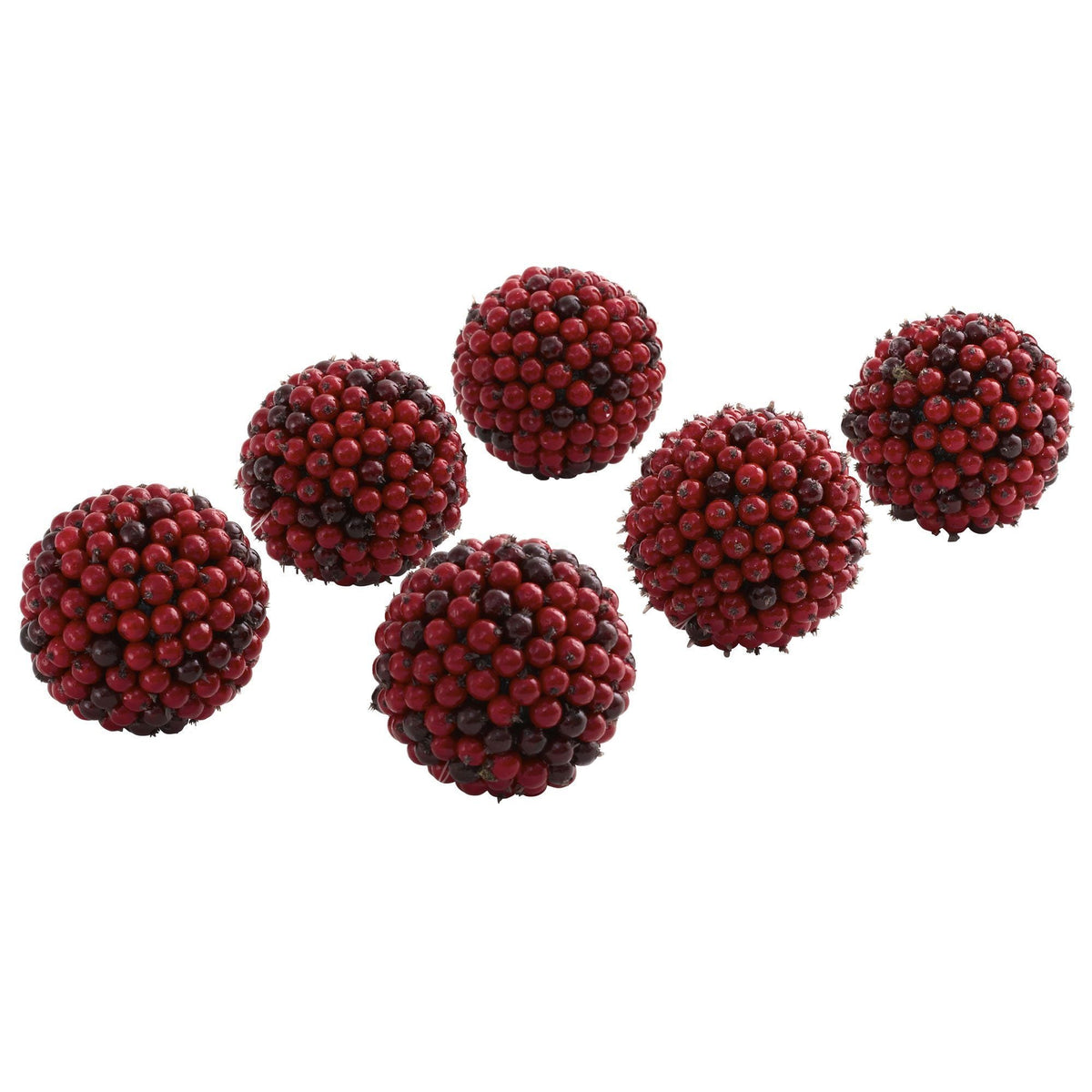 Red Berry Decorative Balls, Set of 6 - 2