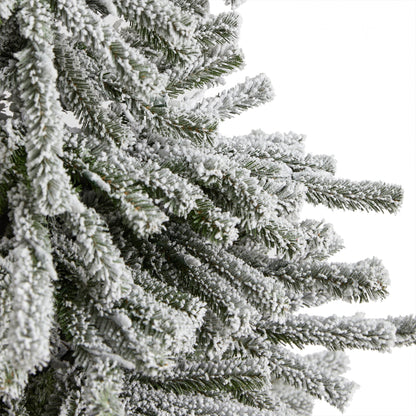Flocked Christmas Tree in Decorative Planter, 6 ft - 5