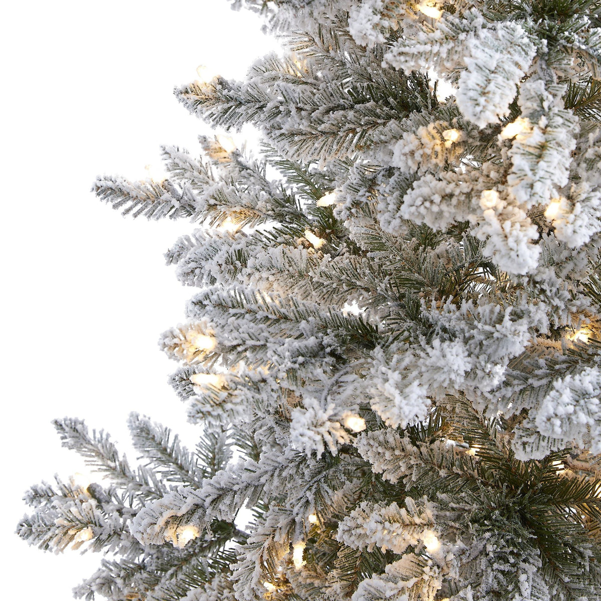 Flocked Tiered Christmas Tree with Clear Lights, 6 ft - 2