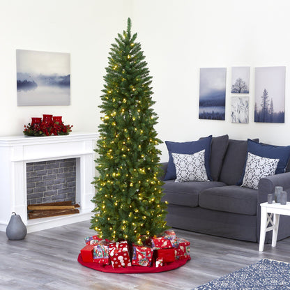 Slim Green Christmas Tree with LED Lights, 6.5 ft - 5