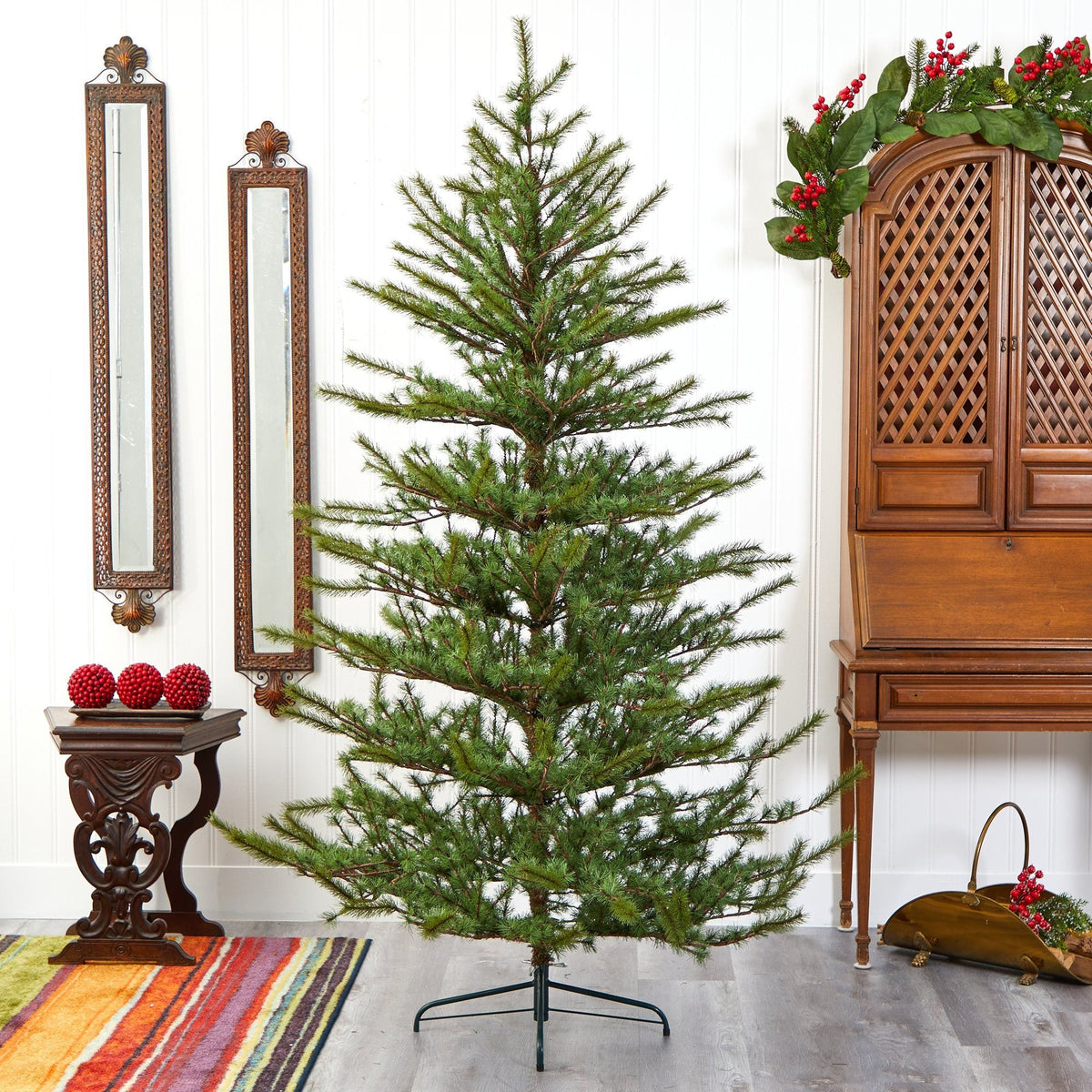 Unlit Open-Branch Pine-Style Christmas Tree, 7 ft - 5