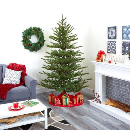 Unlit Open-Branch Pine-Style Christmas Tree, 7 ft - 4