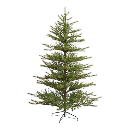 Unlit Open-Branch Pine-Style Christmas Tree, 7 ft - 1