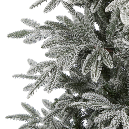 Tall Flocked Christmas Tree with LED Lights, 7.5 ft - 4