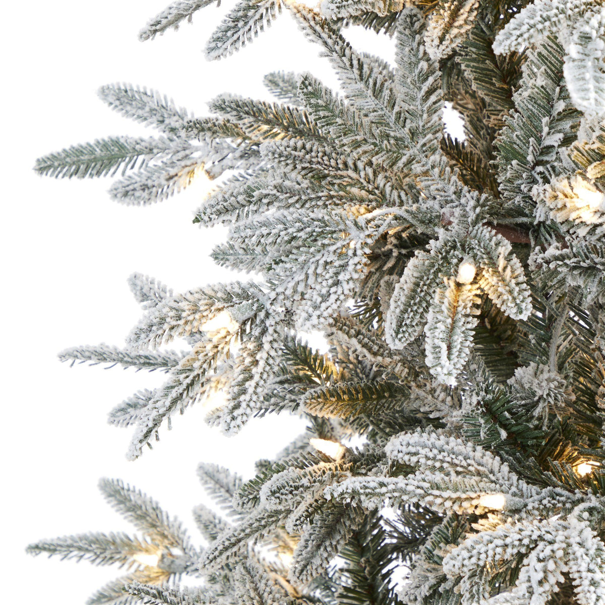 Tall Flocked Christmas Tree with LED Lights, 7.5 ft - 3