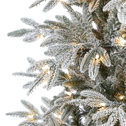 Tall Flocked Christmas Tree with LED Lights, 7.5 ft - 3