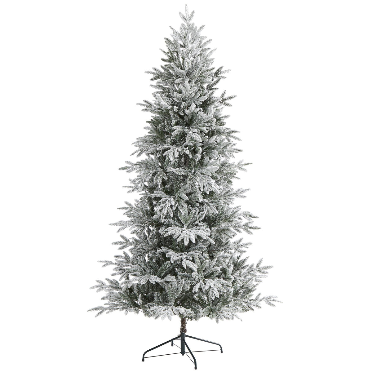 Tall Flocked Christmas Tree with LED Lights, 7.5 ft - 2