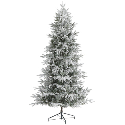 Tall Flocked Christmas Tree with LED Lights, 7.5 ft - 2